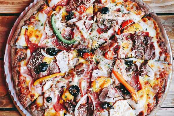 Photo of a beef beef pizza